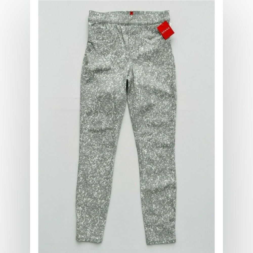 NWT Spanx grey white womens size large leggings pants